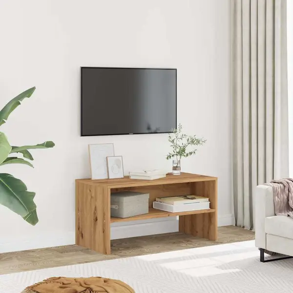 Gossi dulap tv, stejar artizanal, 80x40x40 cm, lemn prelucrat