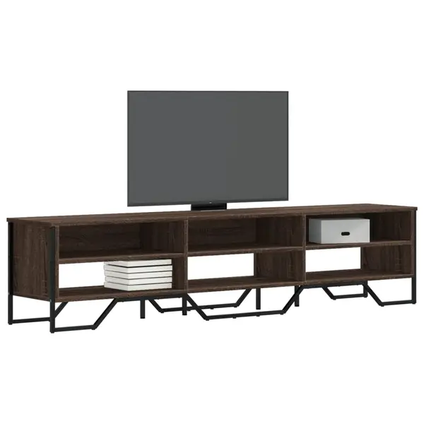 Gossi dulap tv, stejar maro, 180x34x41 cm, lemn prelucrat
