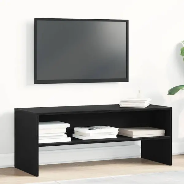 Gossi dulap tv stejar negru 100x40x40 cm lemn prelucrat