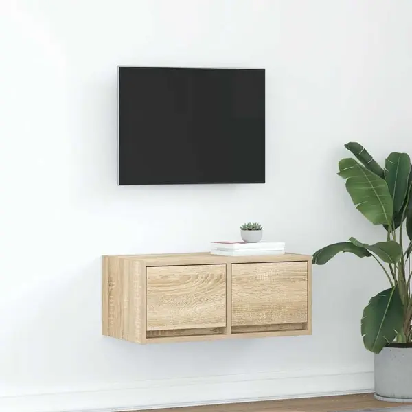Gossi dulap tv stejar sonoma 60x31x25,5 cm lemn prelucrat