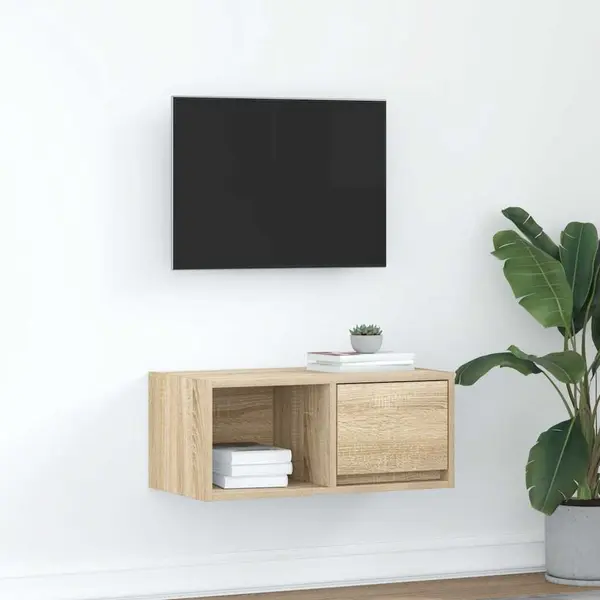 Gossi dulap tv stejar sonoma 60x31x25,5 cm lemn prelucrat