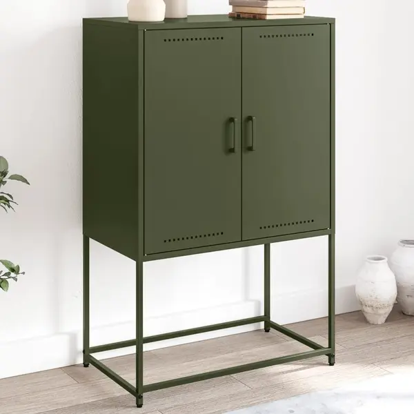 Gossi dulap tv, verde masliniu, 68x39x60,5 cm, otel