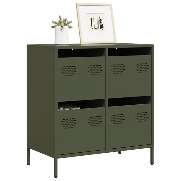 Gossi dulap, verde masliniu, 68x39x73,5 cm, otel laminat la rece