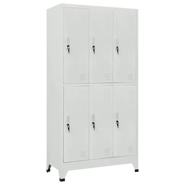 Gossi dulap vestiar cu 6 compartimente, otel, 90 x 45 x 180 cm, gri