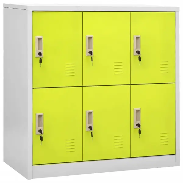Gossi dulap vestiar, gri deschis si verde, 90x45x92,5 cm, otel