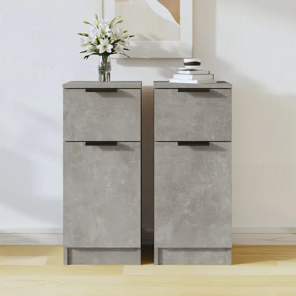 Gossi dulapuri, 2 buc., gri beton, 30x30x70 cm, lemn compozit