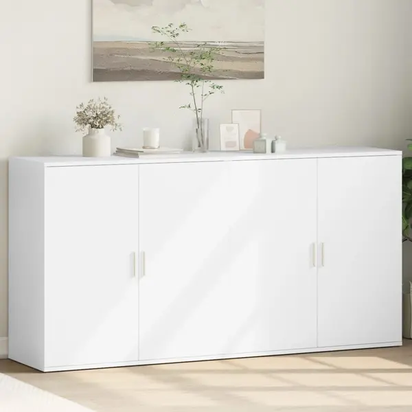 Gossi dulapuri, alb, 2 buc., 79x38x80 cm, lemn prelucrat