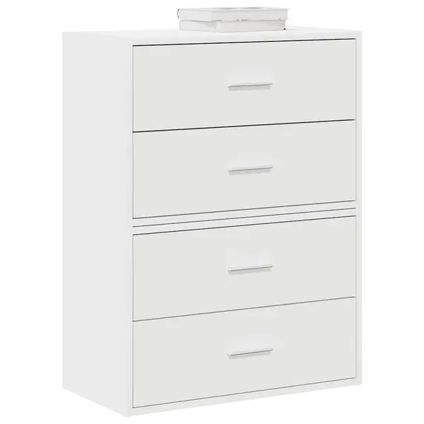Gossi dulapuri cu 2 sertare 2 buc alb 60x31x40 cm lemn prelucrat