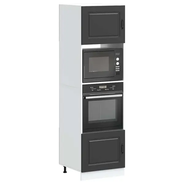 Gossi dulapuri pentru cuptor 2 buc lucca negru lemn prelucrat