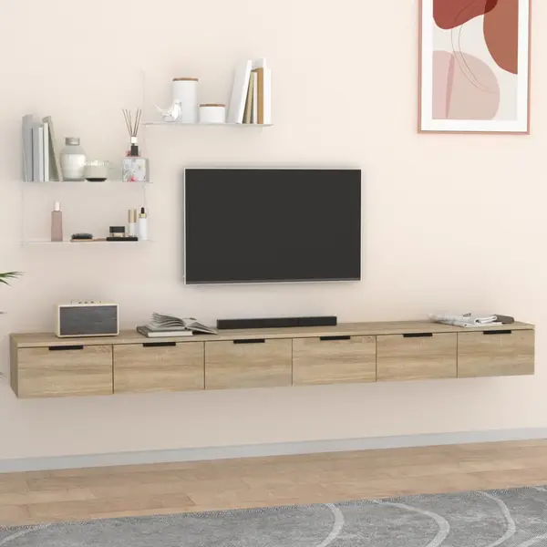 Gossi dulapuri perete, 2 buc., sonoma, 102x30x20 cm, lemn prelucrat