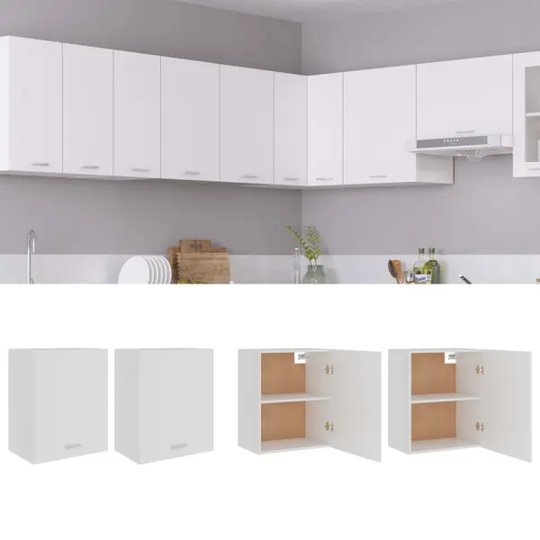 Gossi dulapuri suspendate, 2 buc., alb, 50x31x60 cm, lemn prelucrat