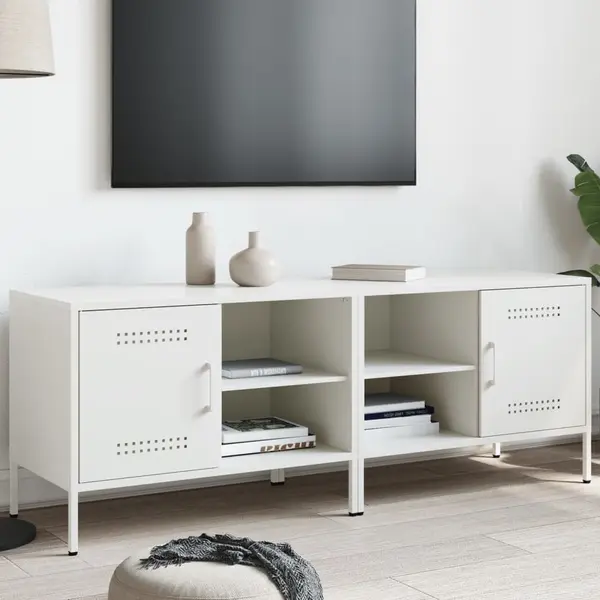 Gossi dulapuri tv, 2 buc., alb, 68x39x50,5 cm, otel