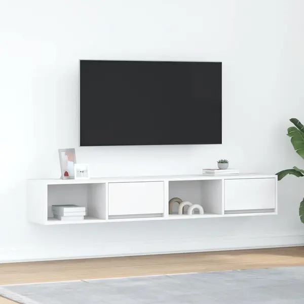 Gossi dulapuri tv 2 buc alb 80x31x25,5 cm lemn prelucrat
