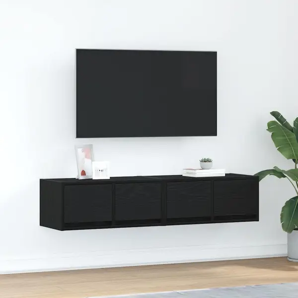 Gossi dulapuri tv 2 buc stejar negru 60x31x25,5 cm lemn prelucrat
