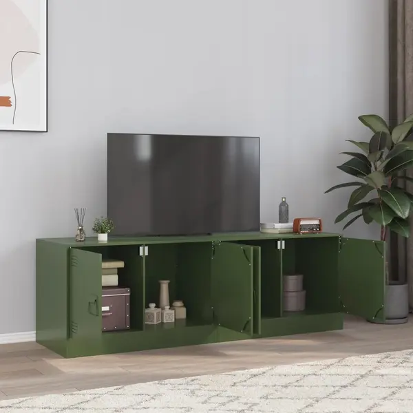 Gossi dulapuri tv 2 buc., verde maslina, 67x39x44 cm otel
