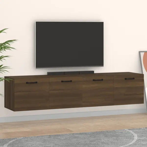 Gossi dulapuri tv de perete 2 buc. stejar maro 60x36,5x35 cm lemn