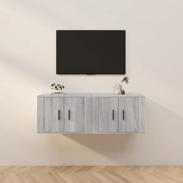 Gossi dulapuri tv montate pe perete, 2 buc., gri sonoma 57x34,5x40 cm