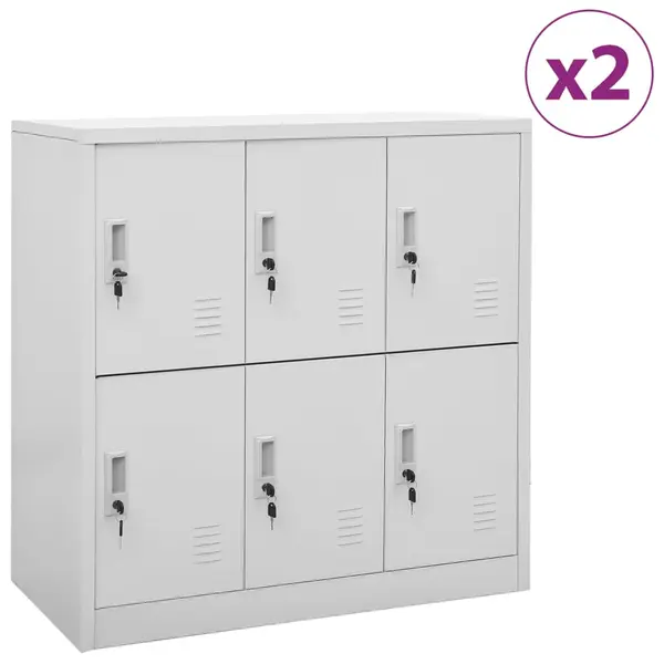 Gossi dulapuri vestiar, 2 buc., gri deschis, 90x45x92,5 cm, otel