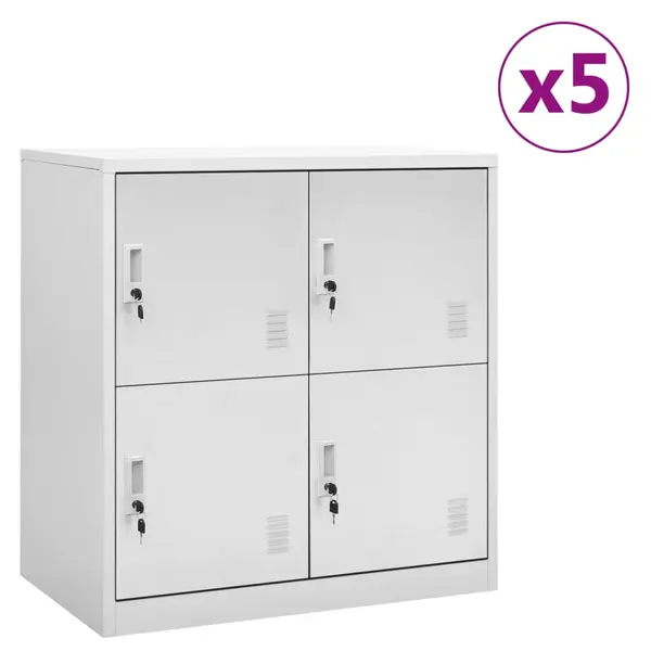 Gossi dulapuri vestiar 5 buc. gri deschis 90x45x92,5 cm otel