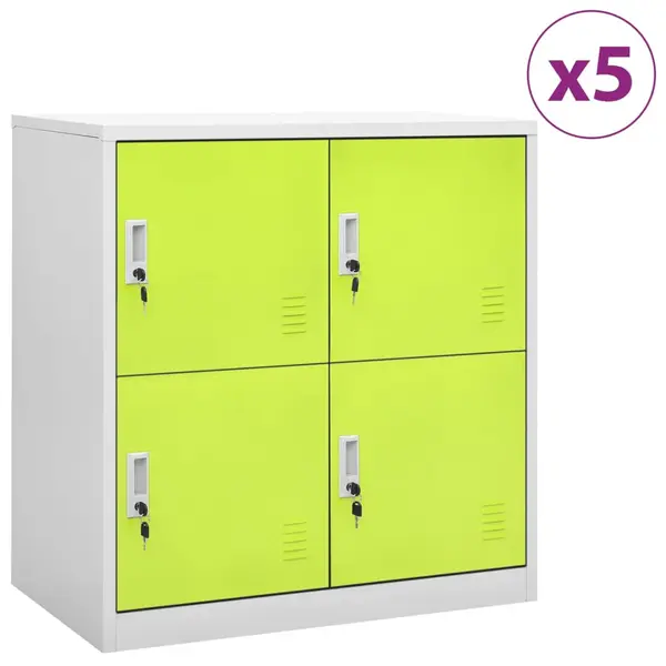 Gossi dulapuri vestiar 5 buc. gri deschis/verde 90x45x92,5 cm otel