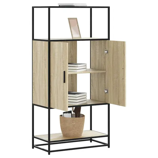 Gossi dulapuru stejar sonoma 68x35x139 cm lemn si metal prelucrat