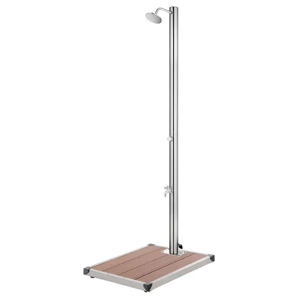 Gossi dus de gradina cu baza maro, 220 cm, otel inoxidabil
