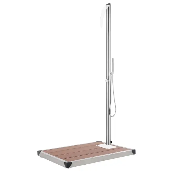 Gossi dus de gradina cu baza maro, 225 cm, otel inoxidabil