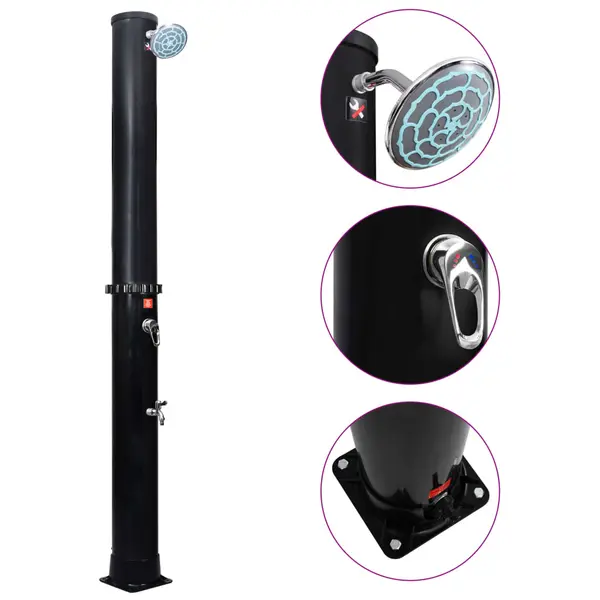Gossi dus solar de exterior cu cap de dus si robinet, 40 l