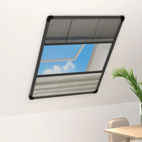 Gossi ecran insecte pentru ferestre, cu umbrar, 80x120 cm, aluminiu