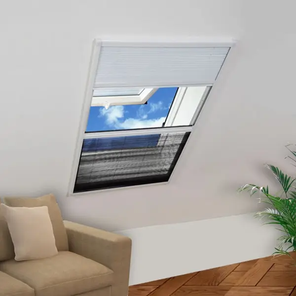 Gossi ecran insecte pentru ferestre, cu umbrar, aluminiu, 80x100 cm