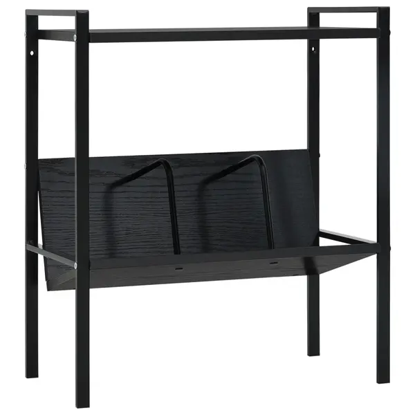 Gossi etajera carti 2 rafturi, negru, 52x28x59 cm, lemn prelucrat