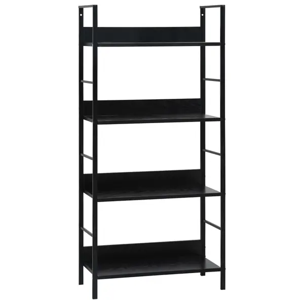 Gossi etajera carti 4 rafturi, negru, 60x27,6x124,5 cm lemn prelucrat