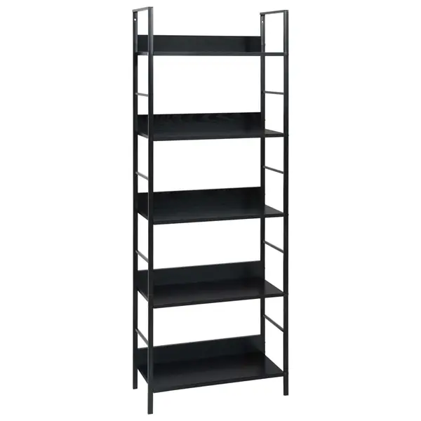 Gossi etajera carti 5 rafturi, negru, 60x27,6x158,5 cm lemn prelucrat