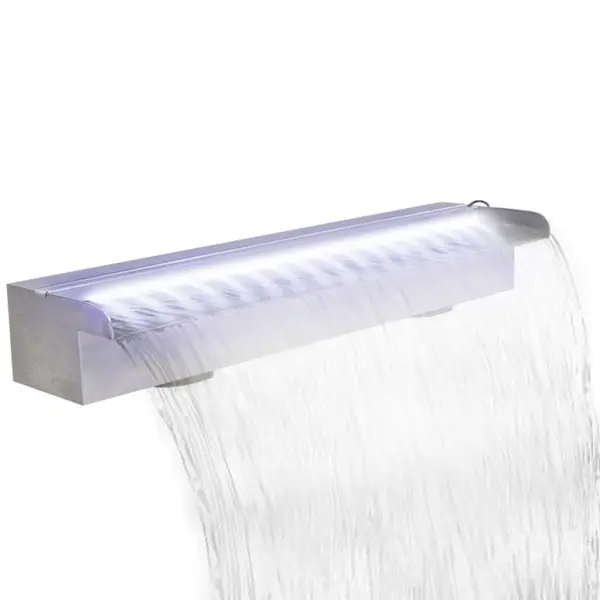 Gossi fantana piscina dreptunghiulara led-uri 60 cm otel inoxidabil