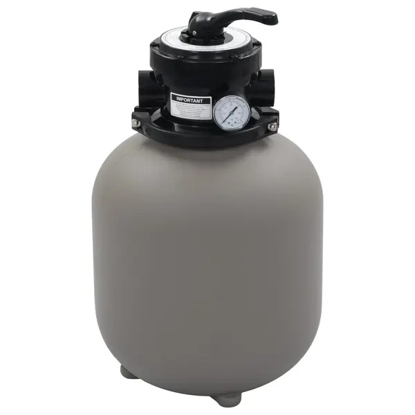Gossi filtru cu nisip pentru piscina cu supapa 4 pozitii gri 350 mm
