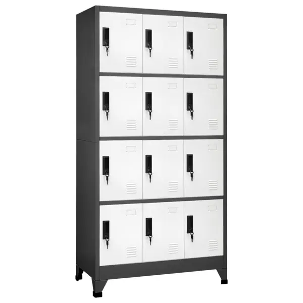 Gossi fiset, antracit si alb, 90x45x180 cm, otel