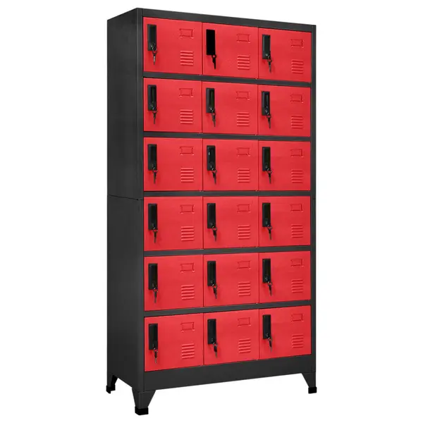 Gossi fiset, antracit si rosu, 90x40x180 cm, otel