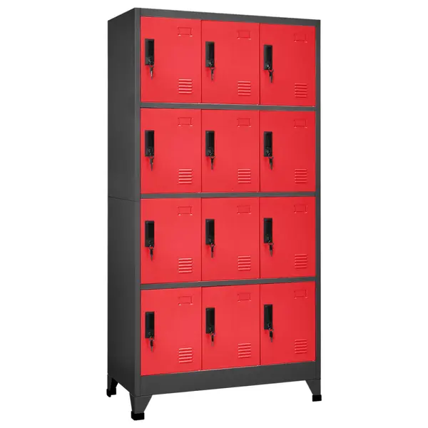 Gossi fiset, antracit si rosu, 90x45x180 cm, otel