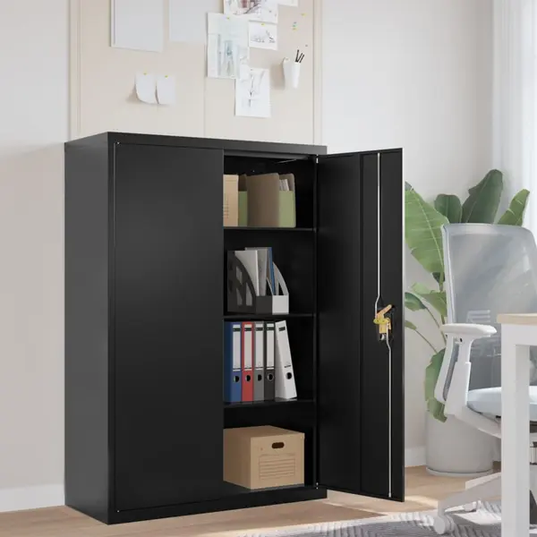 Gossi fiset, negru, 90x40x140 cm, otel