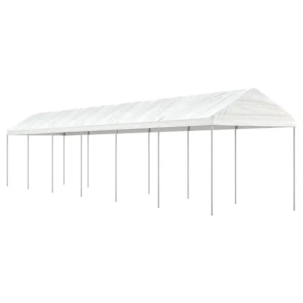 Gossi foisor cu acoperis, alb, 13,38x2,28x2,69 m, polietilena