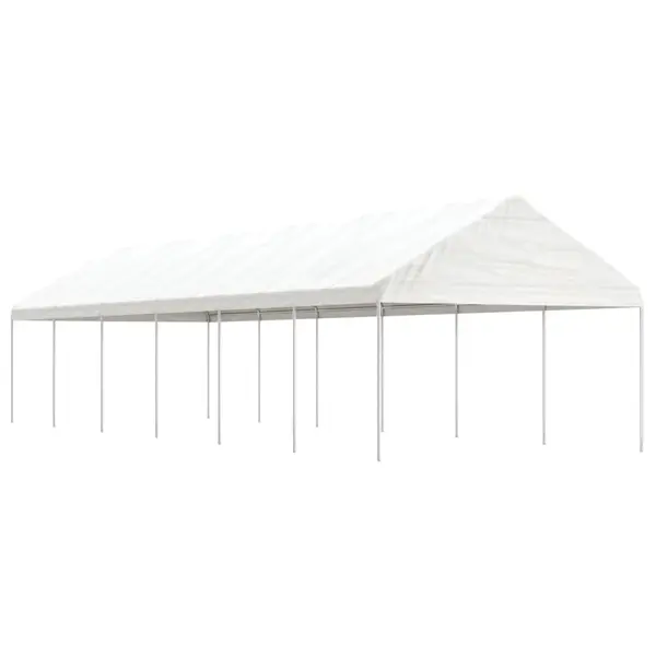 Gossi foisor cu acoperis, alb, 13,38x4,08x3,22 m, polietilena