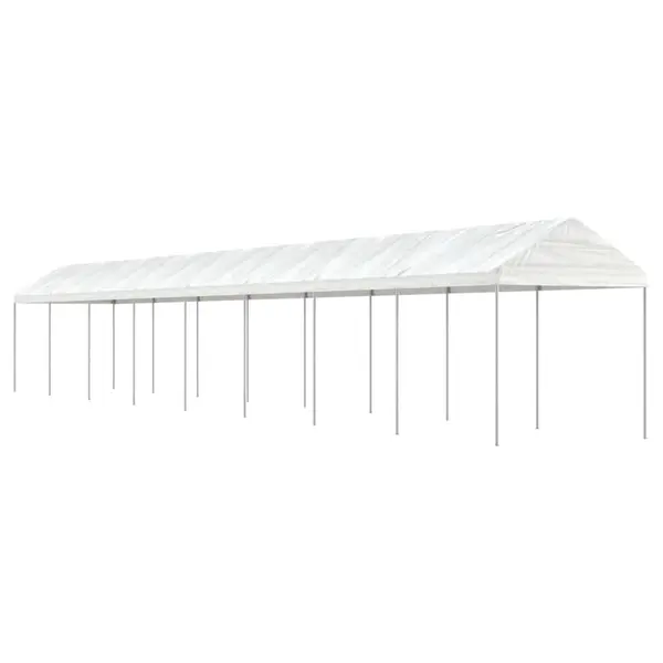 Gossi foisor cu acoperis, alb, 17,84x2,28x2,69 m, polietilena