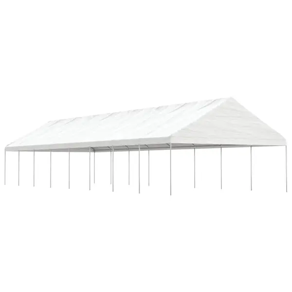 Gossi foisor cu acoperis, alb, 17,84x5,88x3,75 m, polietilena