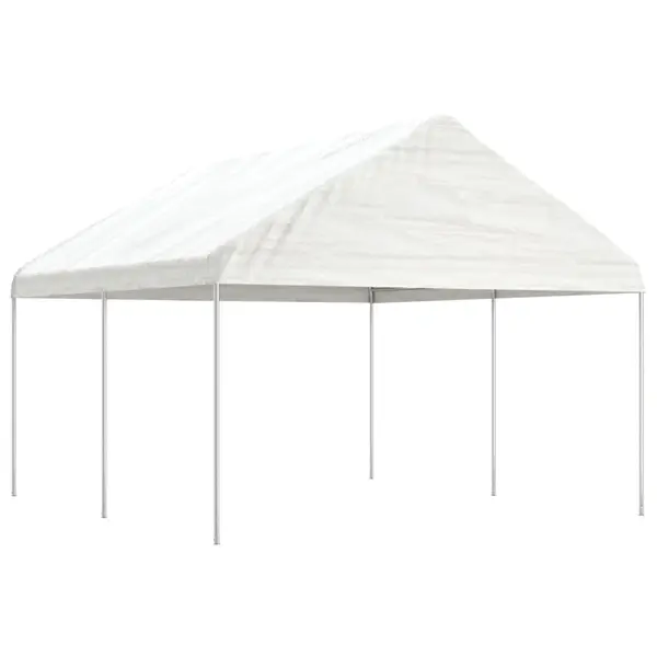 Gossi foisor cu acoperis, alb, 4,46x4,08x3,22 m, polietilena
