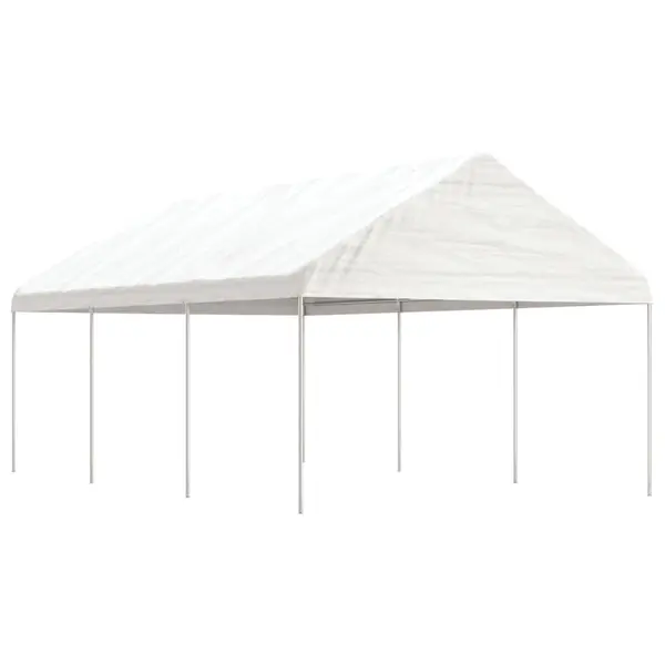 Gossi foisor cu acoperis, alb, 6,69x4,08x3,22 m, polietilena
