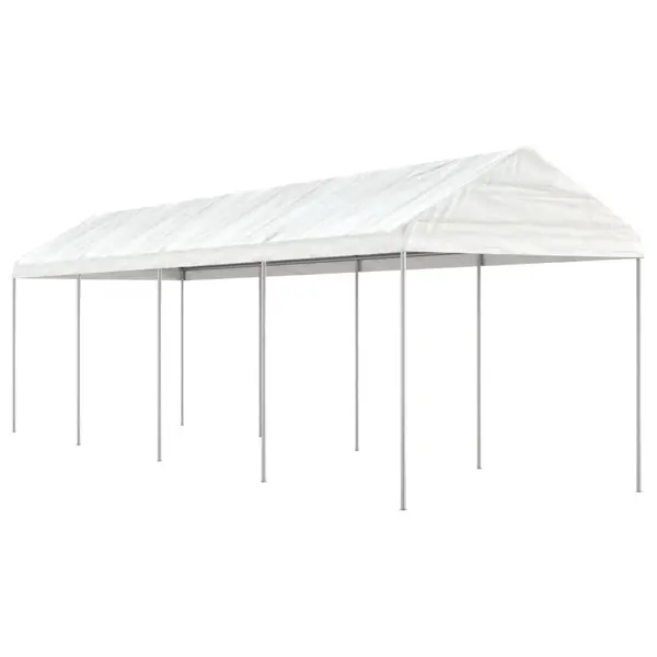 Gossi foisor cu acoperis, alb, 8,92x2,28x2,69 m, polietilena