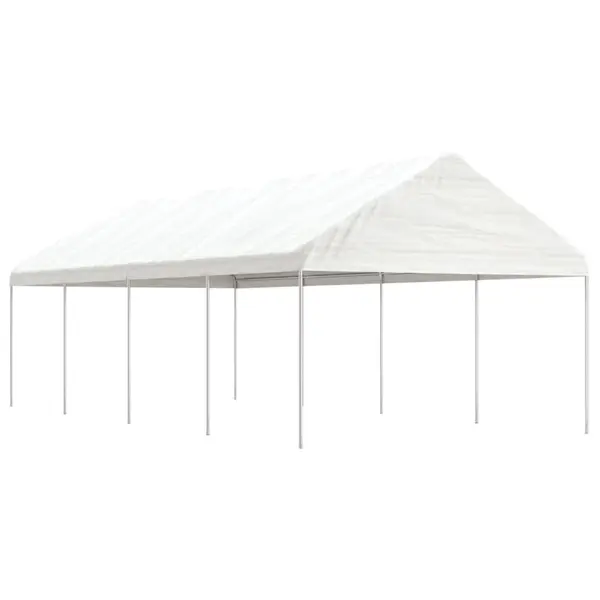 Gossi foisor cu acoperis, alb, 8,92x4,08x3,22 m, polietilena