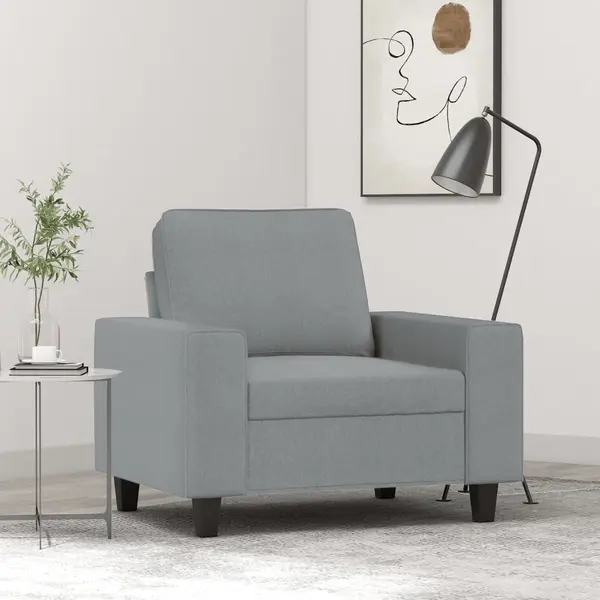 Gossi fotoliu canapea, gri deschis, 60 cm, material textil