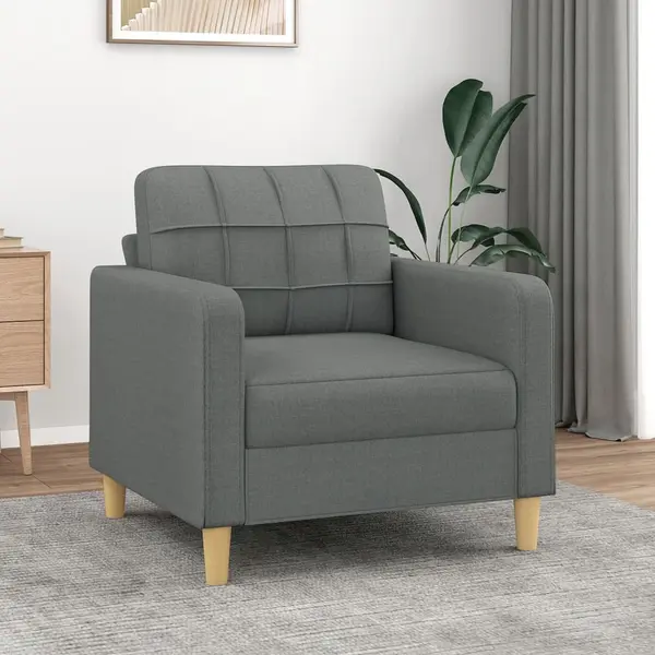 Gossi fotoliu canapea, gri inchis, 60 cm, material textil