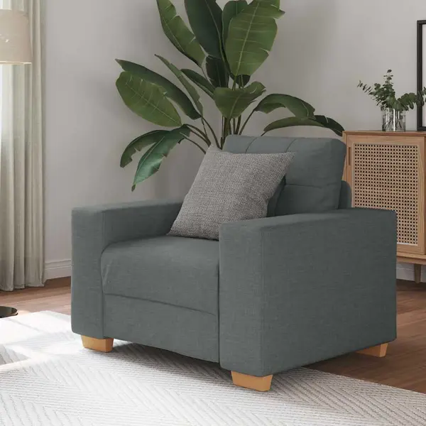 Gossi fotoliu canapea, gri inchis, 60 cm, material textil